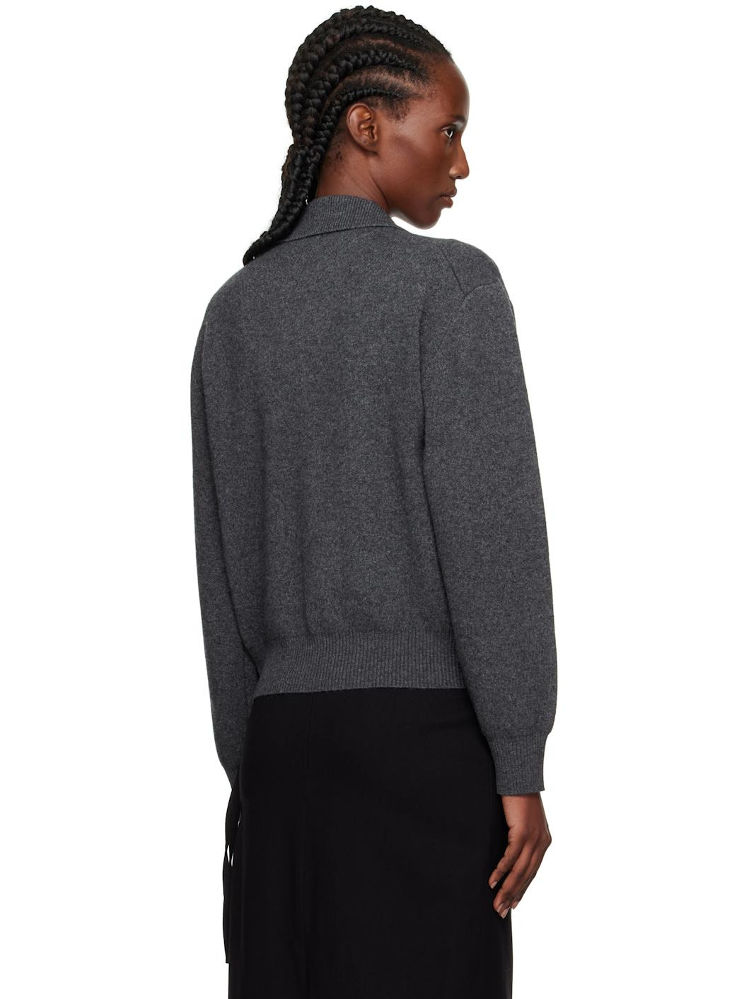 Gray Collared Sweater Polo - 3