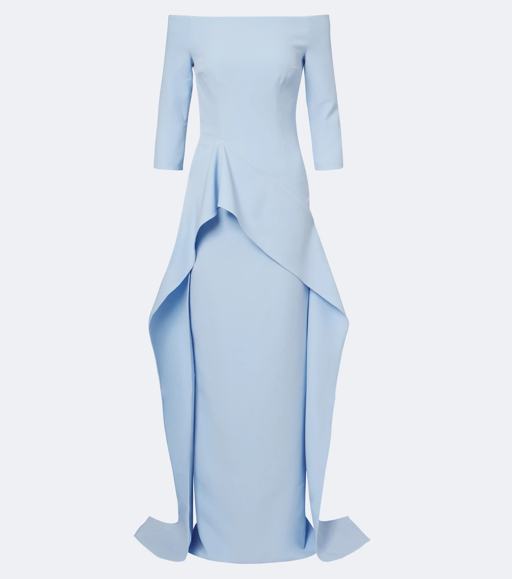 Zetta draped off-shoulder crêpe gown - 1