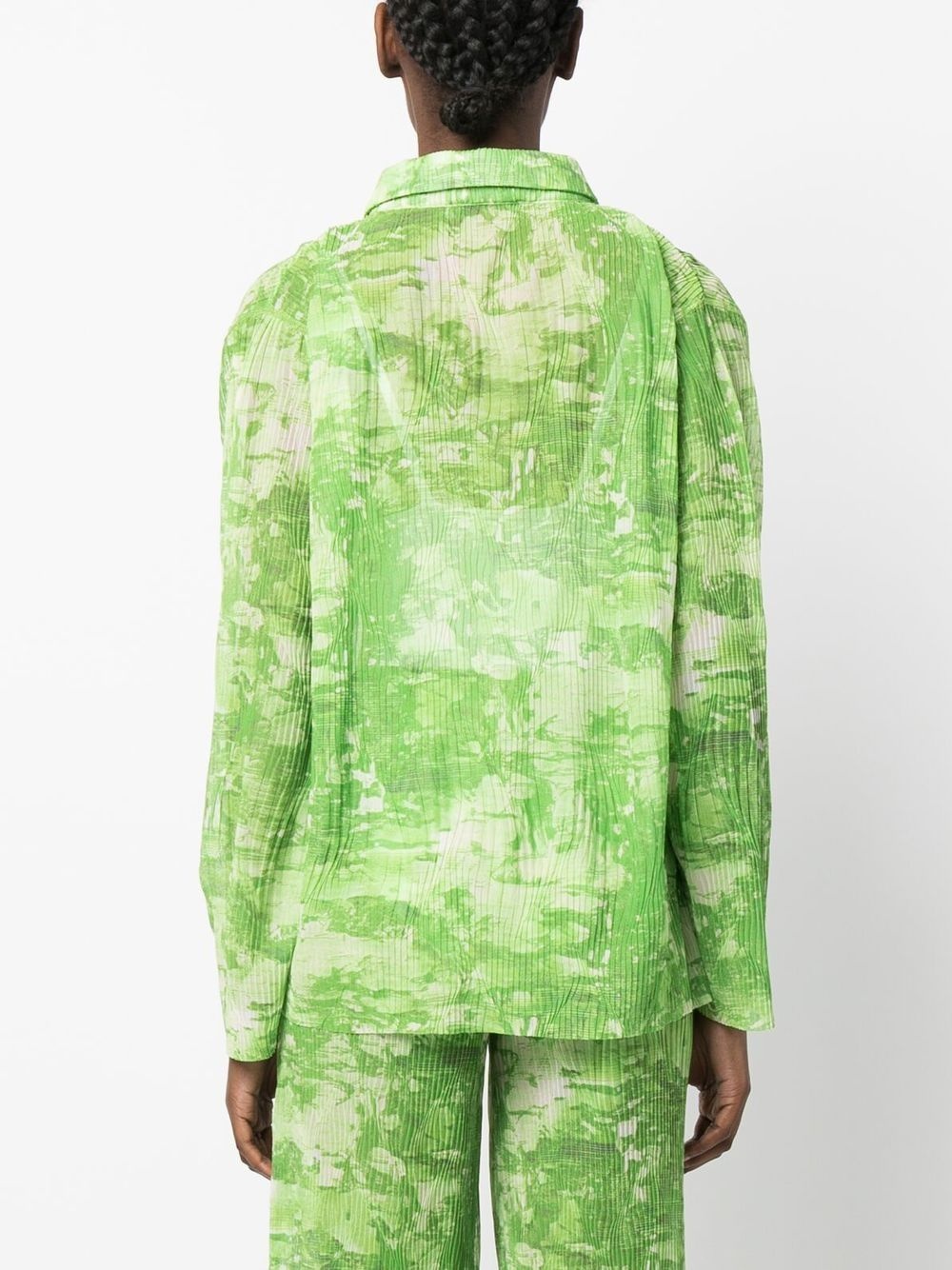 printed plissé shirt - 4