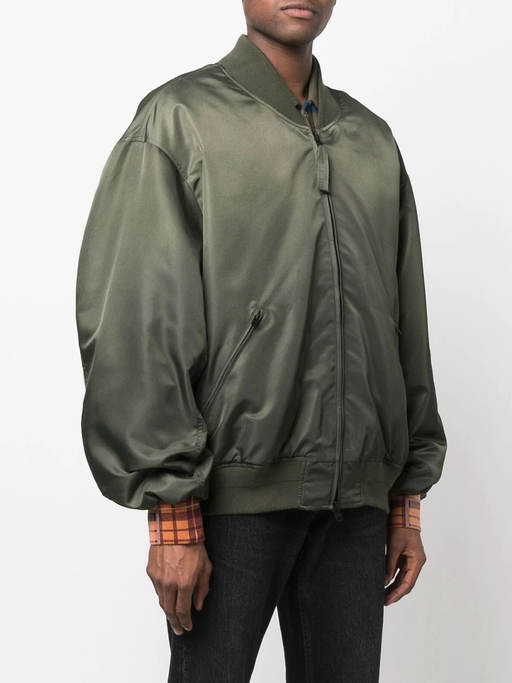 zipped-up bomber jacket - 3