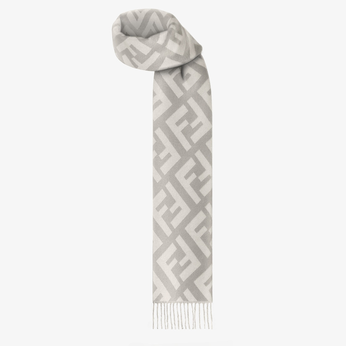 Pale gray cashmere scarf - 3