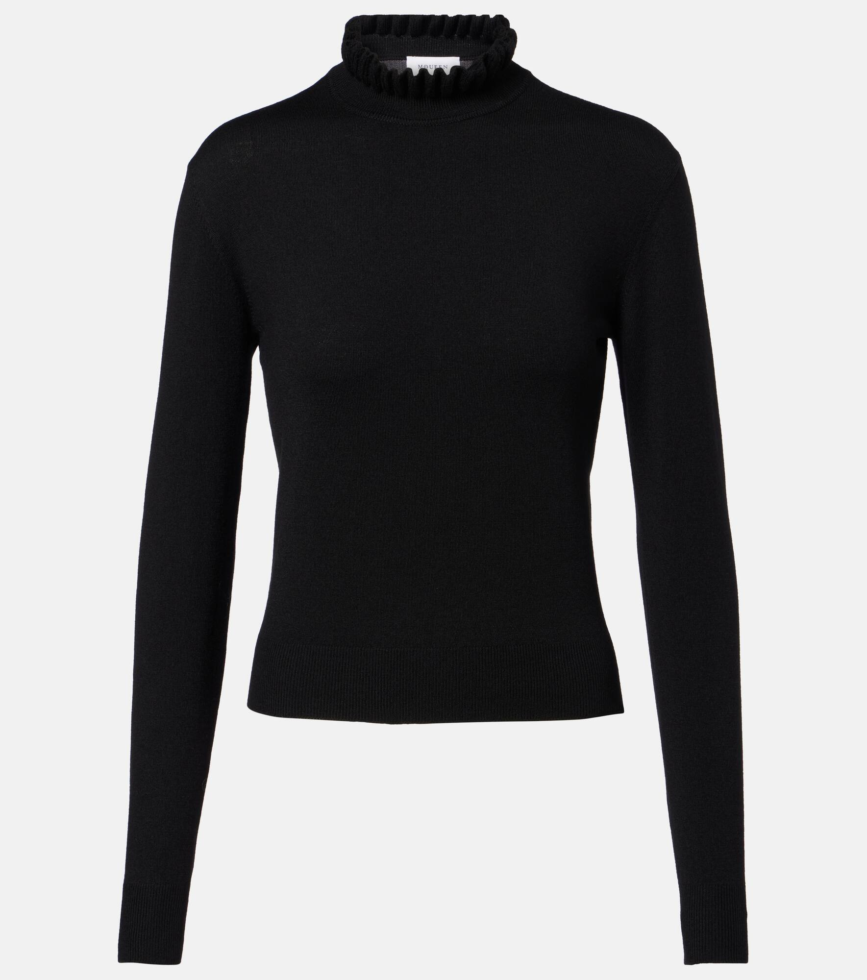 Scalloped wool-blend sweater - 1