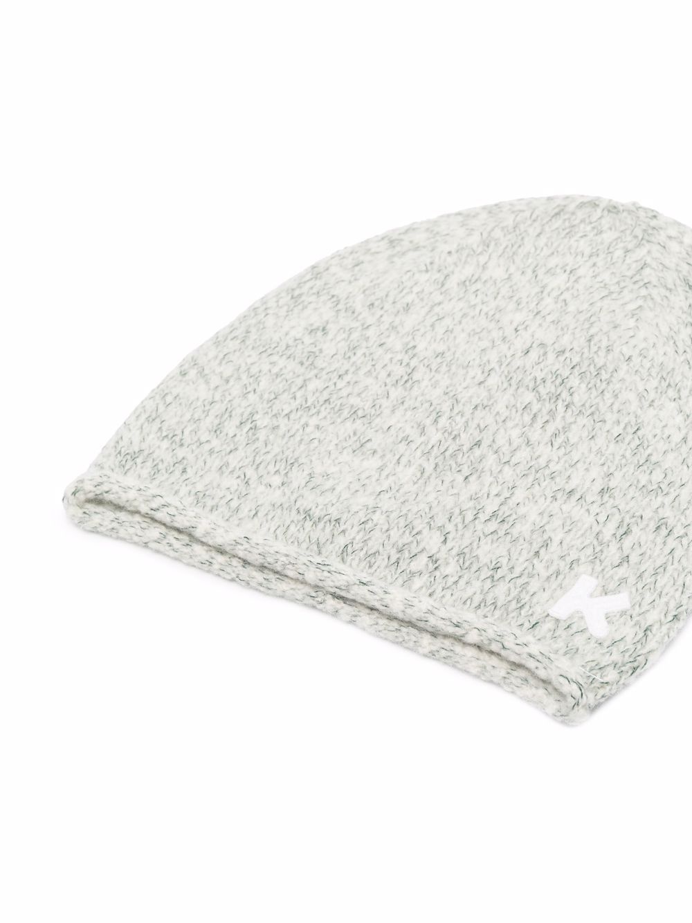 logo-patch knitted beanie - 2