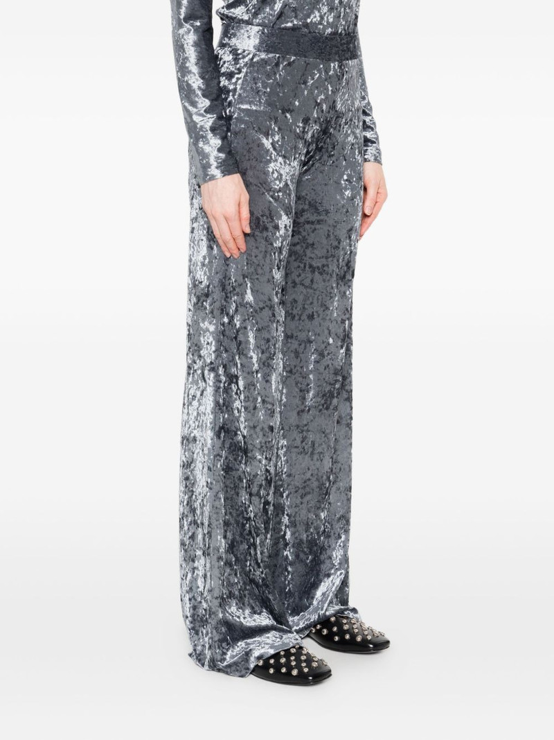 crushed-velvet flared trousers 3