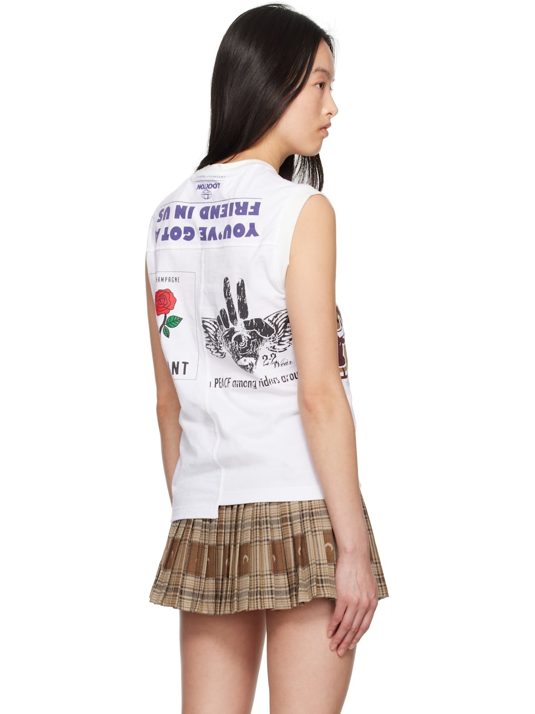 White Regenerated Graphic T-Shirts Tank Top - 3