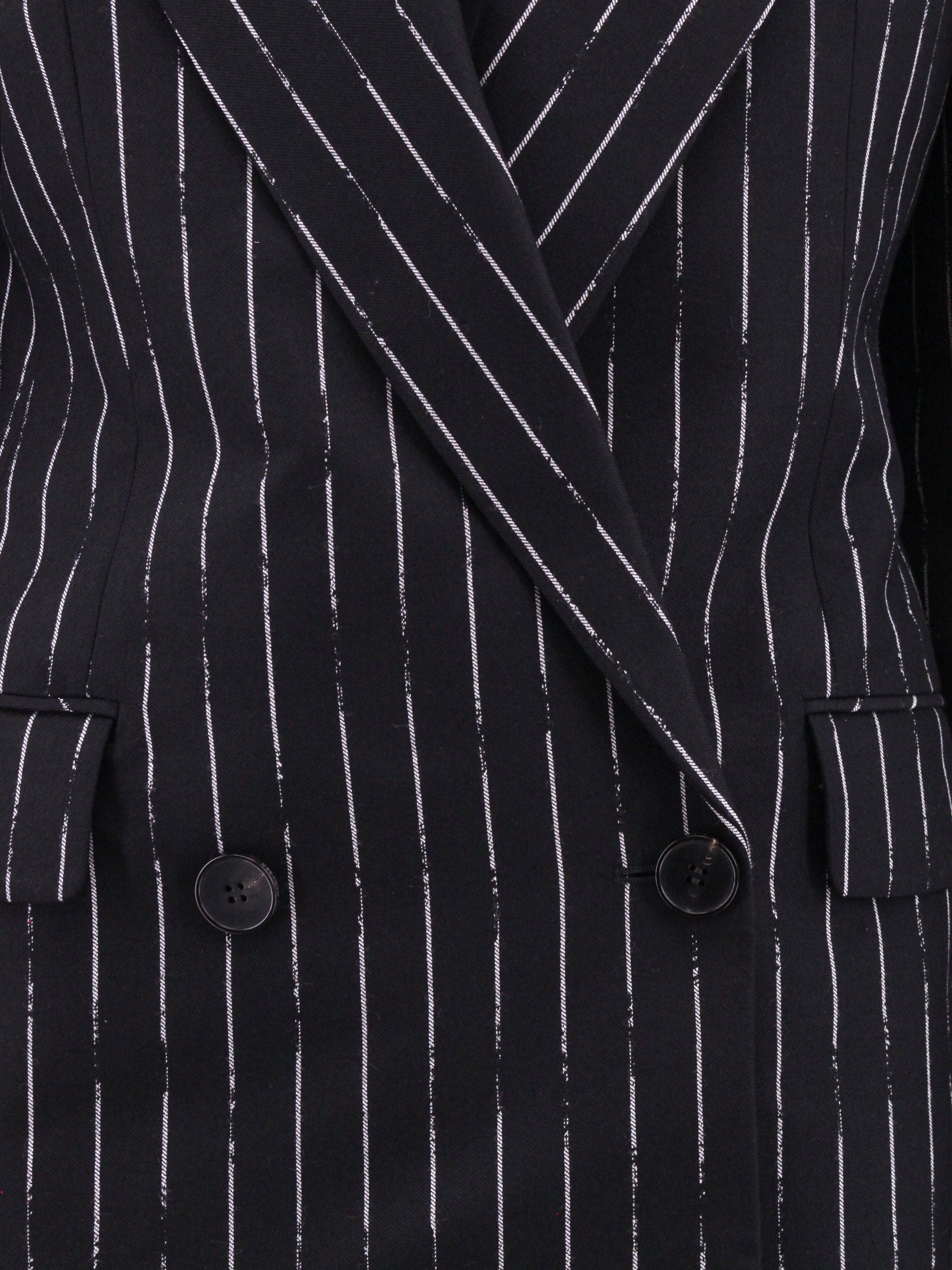 Double-Breasted Broken Pinstripe Blazer - 5