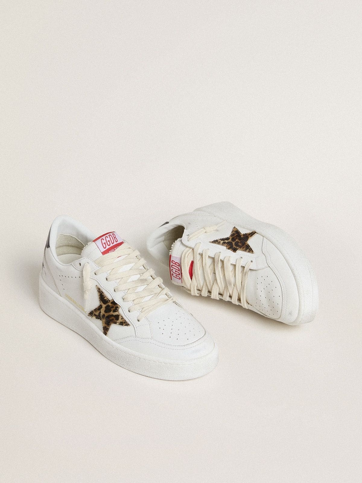 Ball Star with leopard pony skin star and black laminated leather heel tab - 2