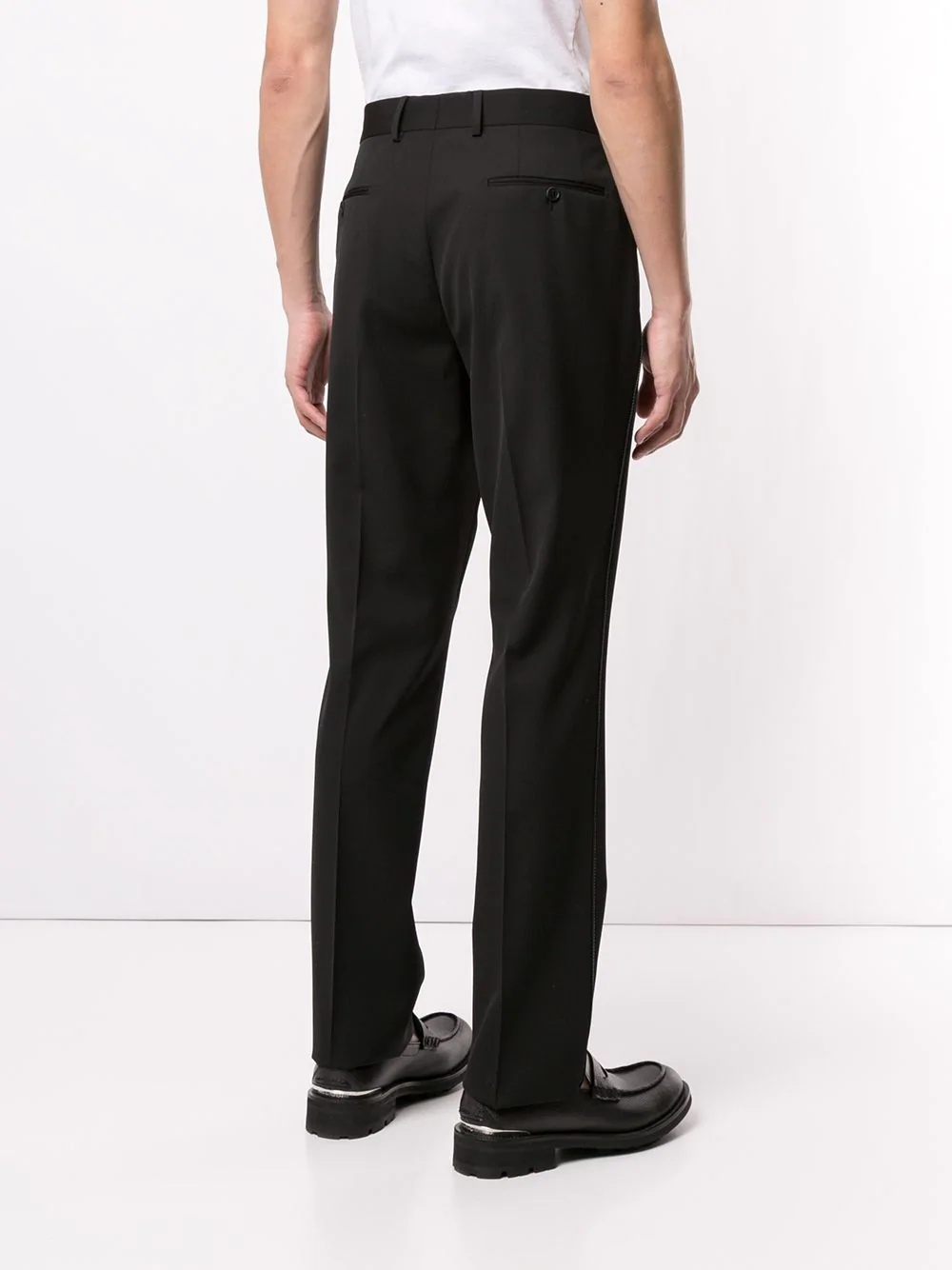 wool straight leg trousers - 4