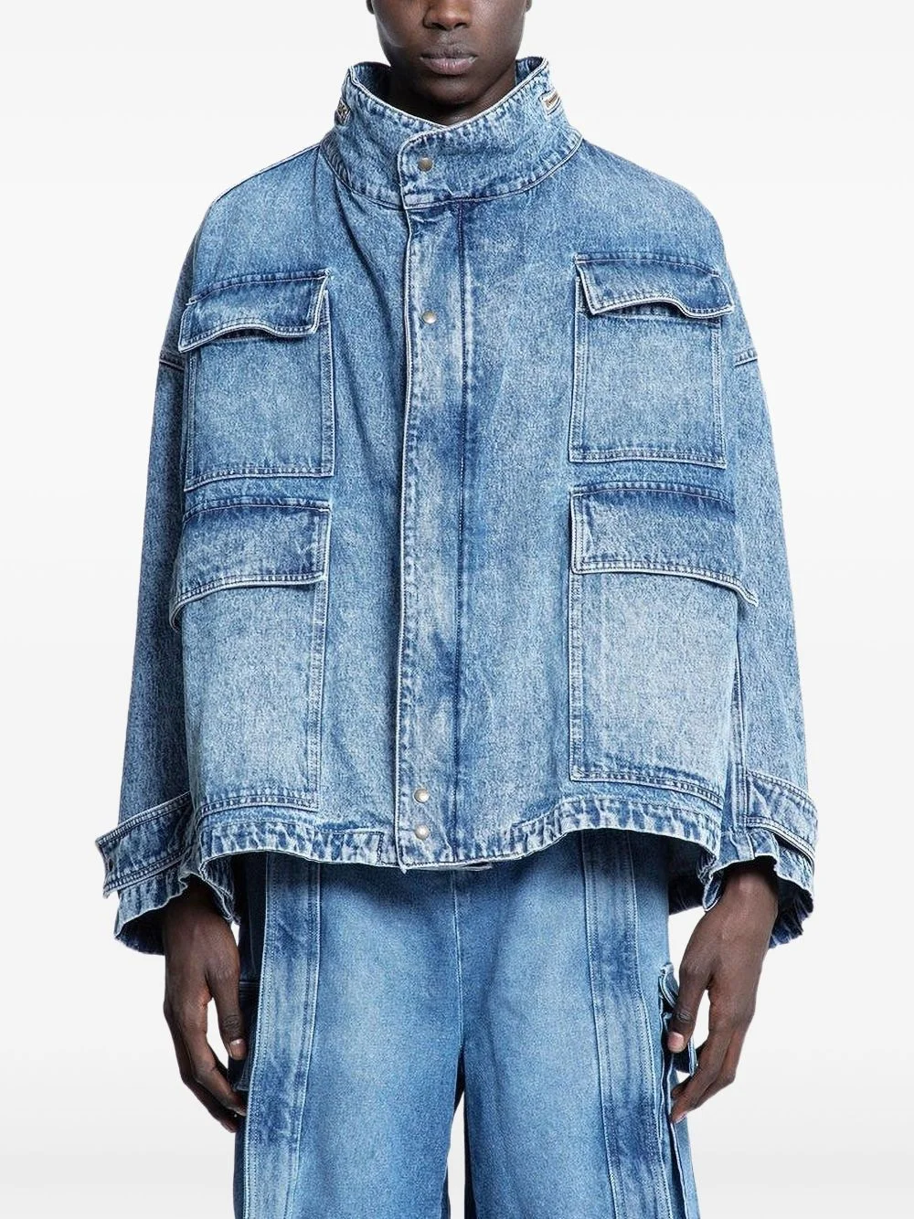 flap-pockets denim jacket - 1