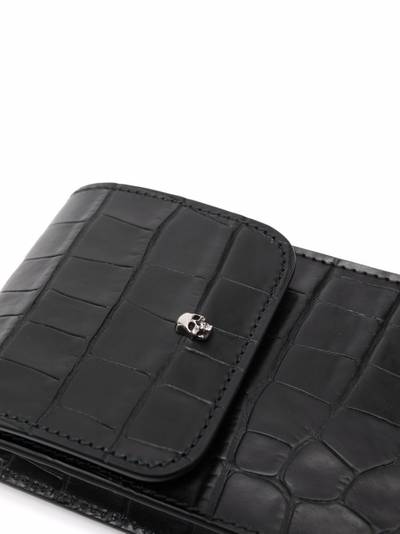 Alexander McQueen crocodile-effect phone pouch outlook