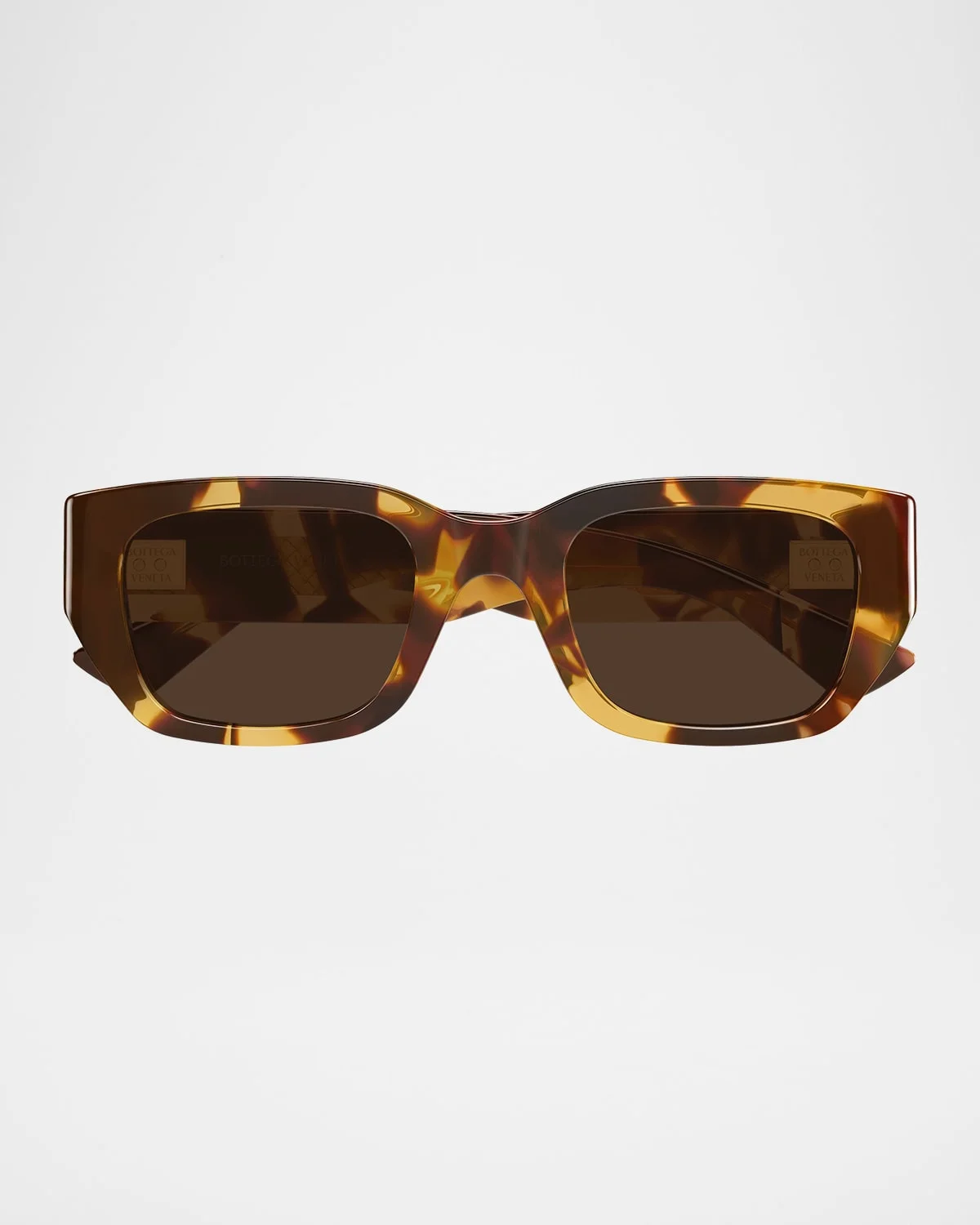Men's Bv1400s-002 Intrecciato Acetate Rectangle Sunglasses - 1