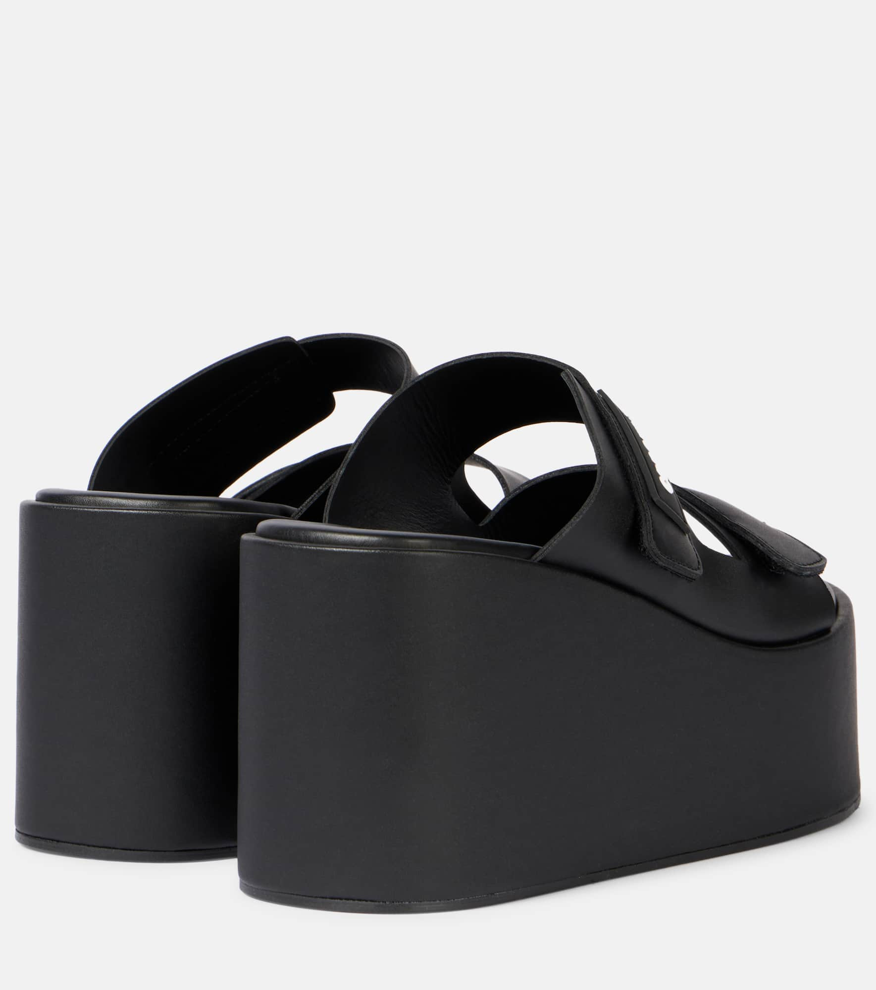 Patch faux leather platform sandals - 2