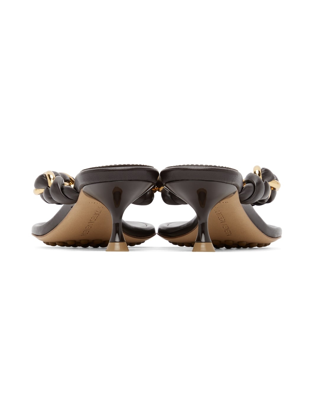 Brown Chain Dot Sandals - 4
