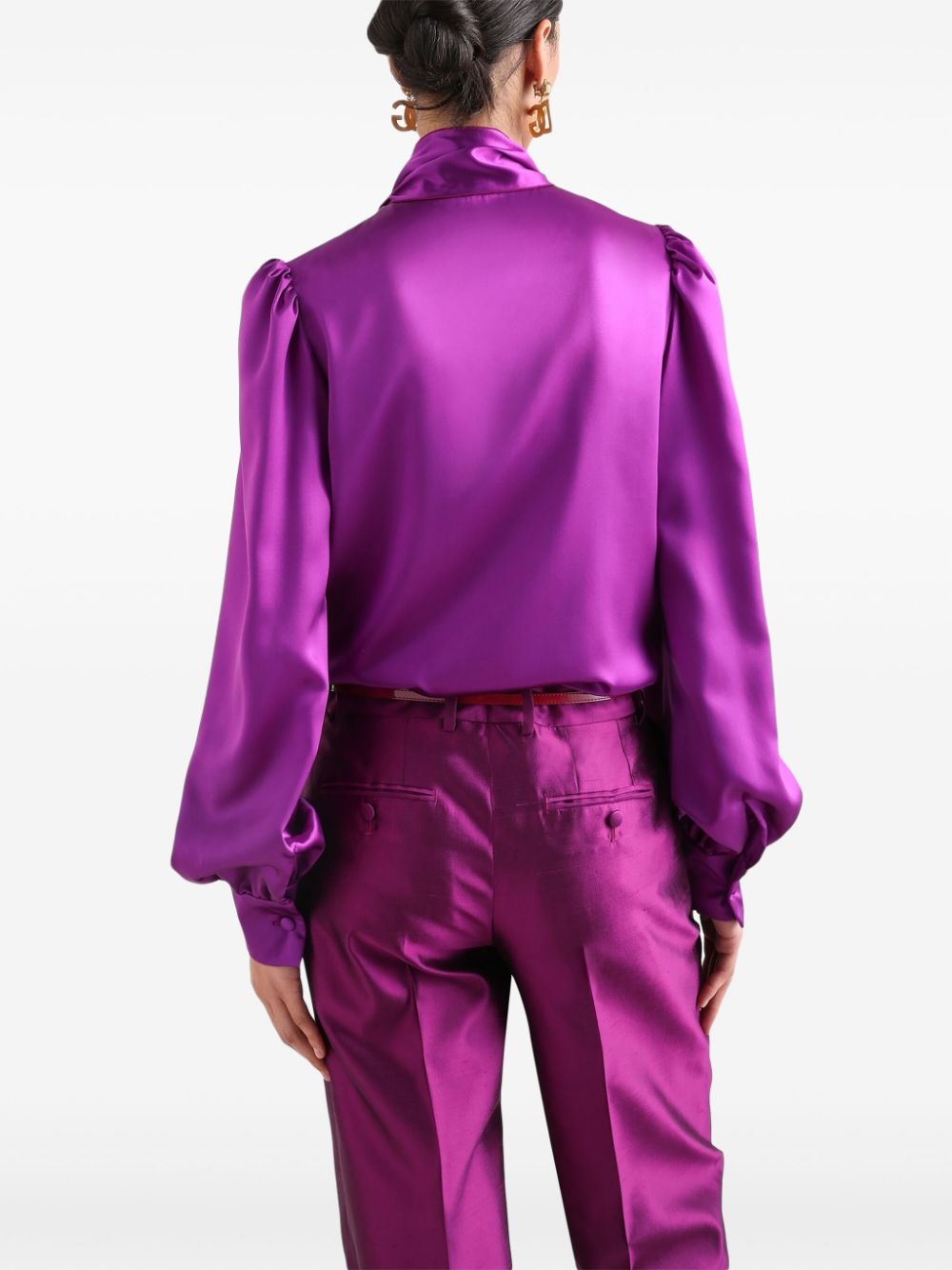 pussybow-collar shirt - 5