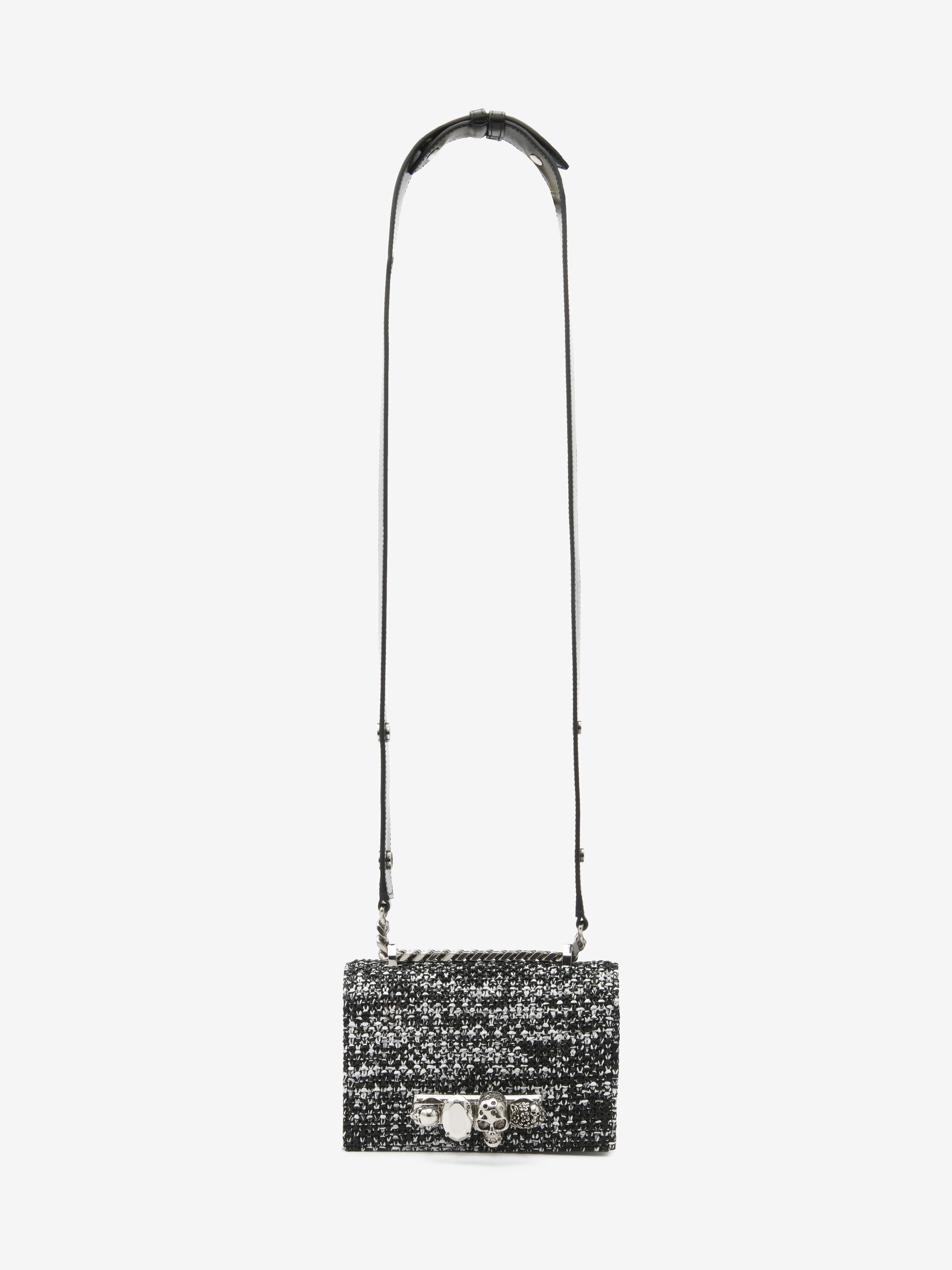 Women's The Biker Mini Jewelled Satchel in Black/white - 6