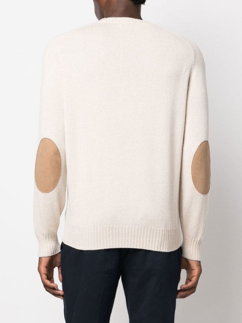 elbow-patch cashmere jumper - 4