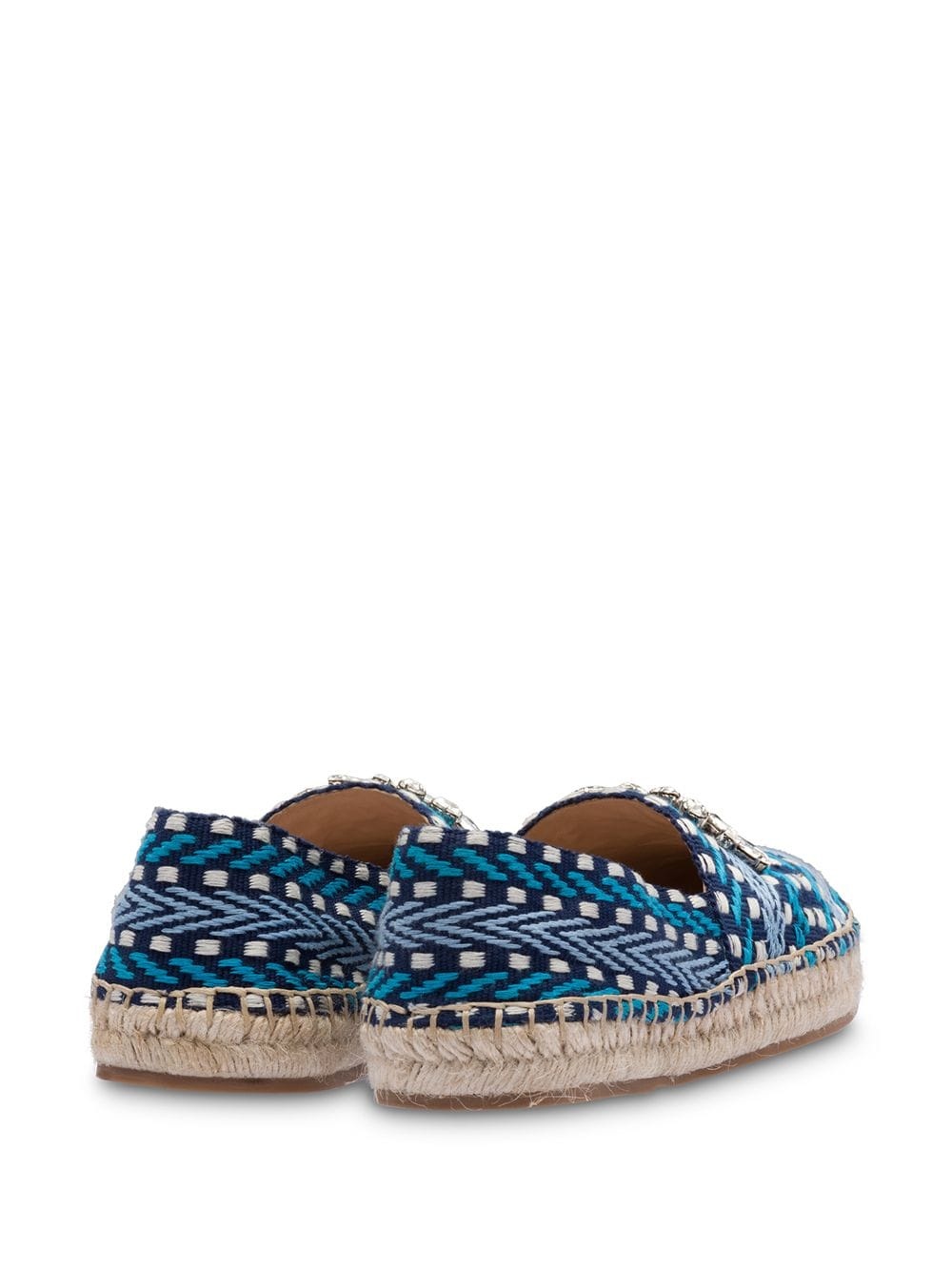 crystal-embellished geometric-pattern espadrilles - 4