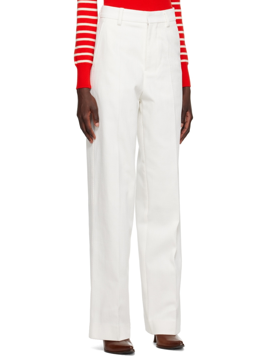 White Four-Pocket Trousers - 2