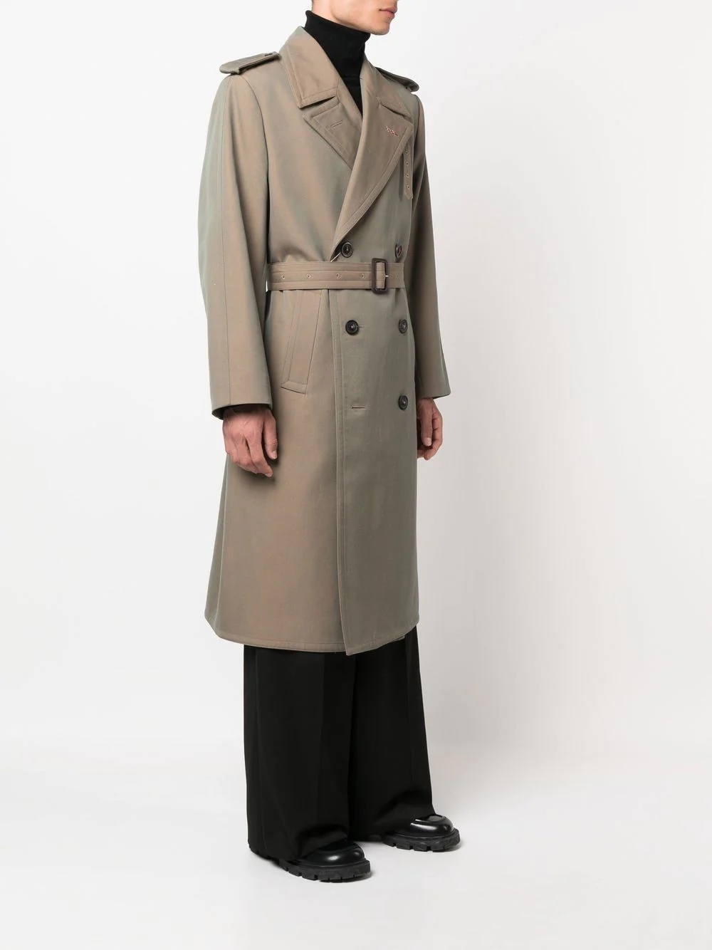 double-breasted wool coat - 3