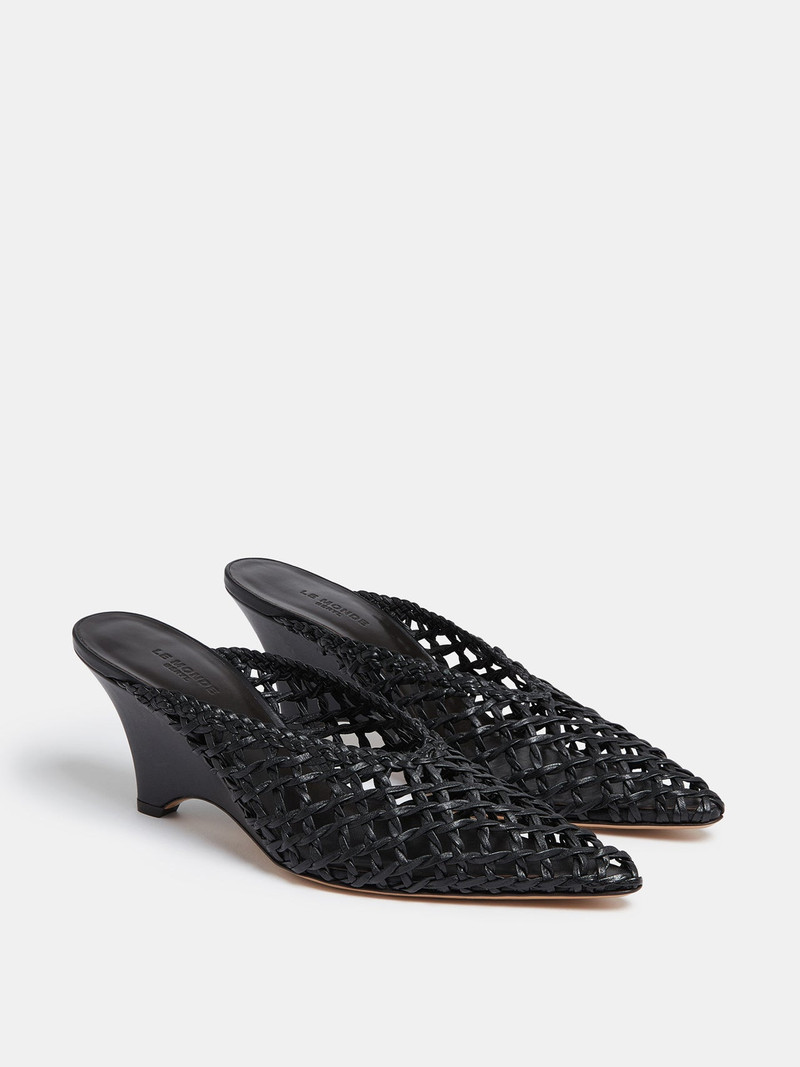 LE MONDE BÉRYL Victoria Mule Knotted / Black Leather outlook