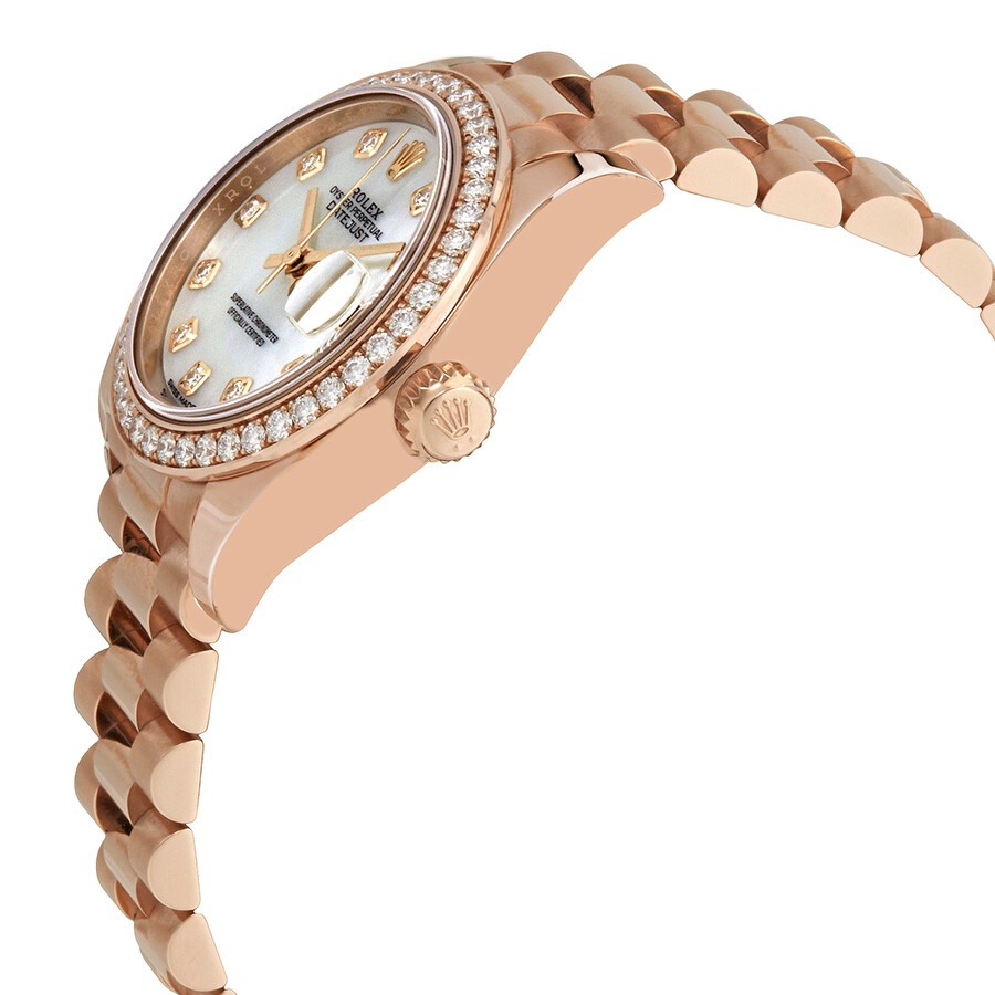Rolex Lady-Datejust Mother of Pearl Diamond Dial Automatic Ladies 18kt Everose Gold President Watch  - 2