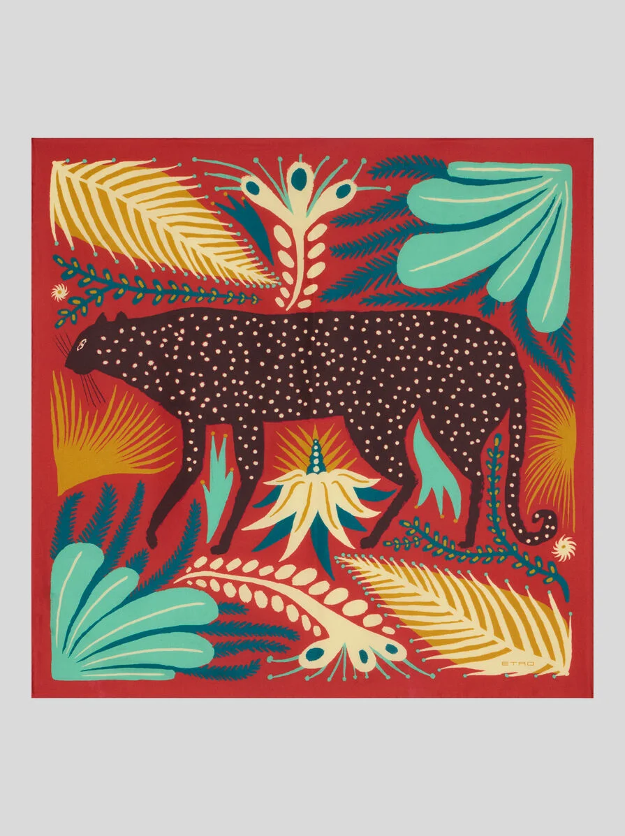 ETRO X TABBY BOOTH SILK TWILL SCARF WITH PLACED PRINT - 1