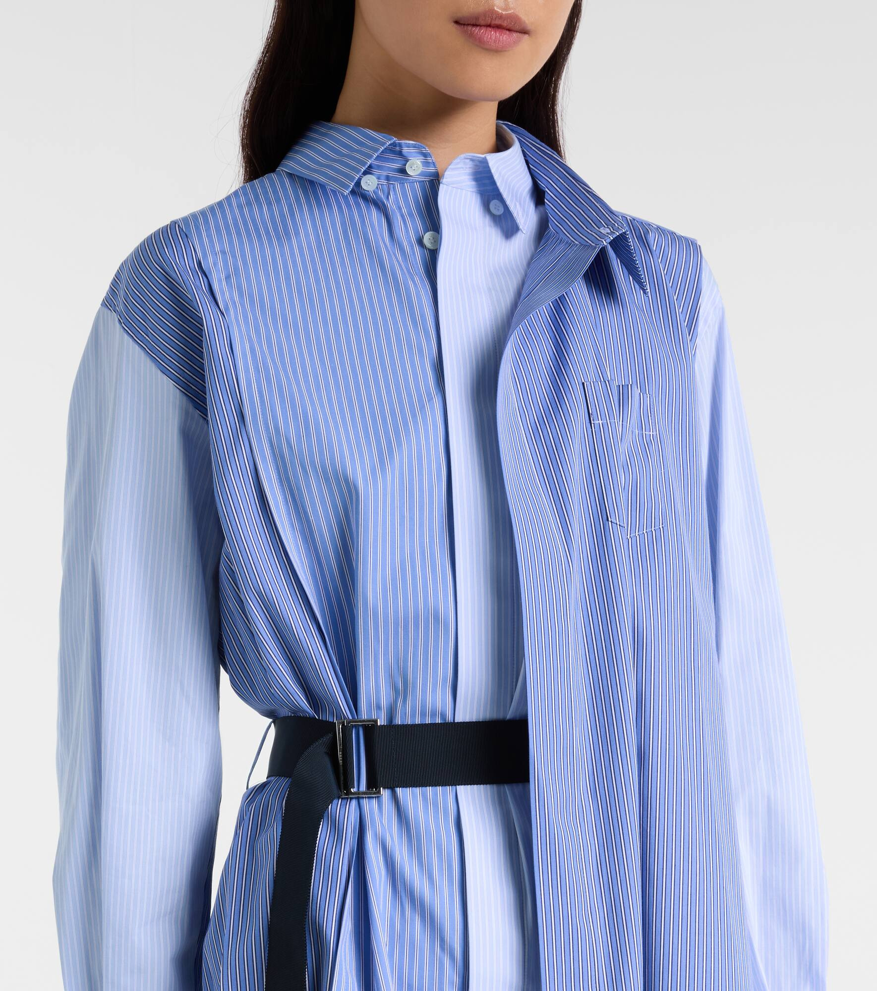 Striped cotton poplin shirt dress - 6