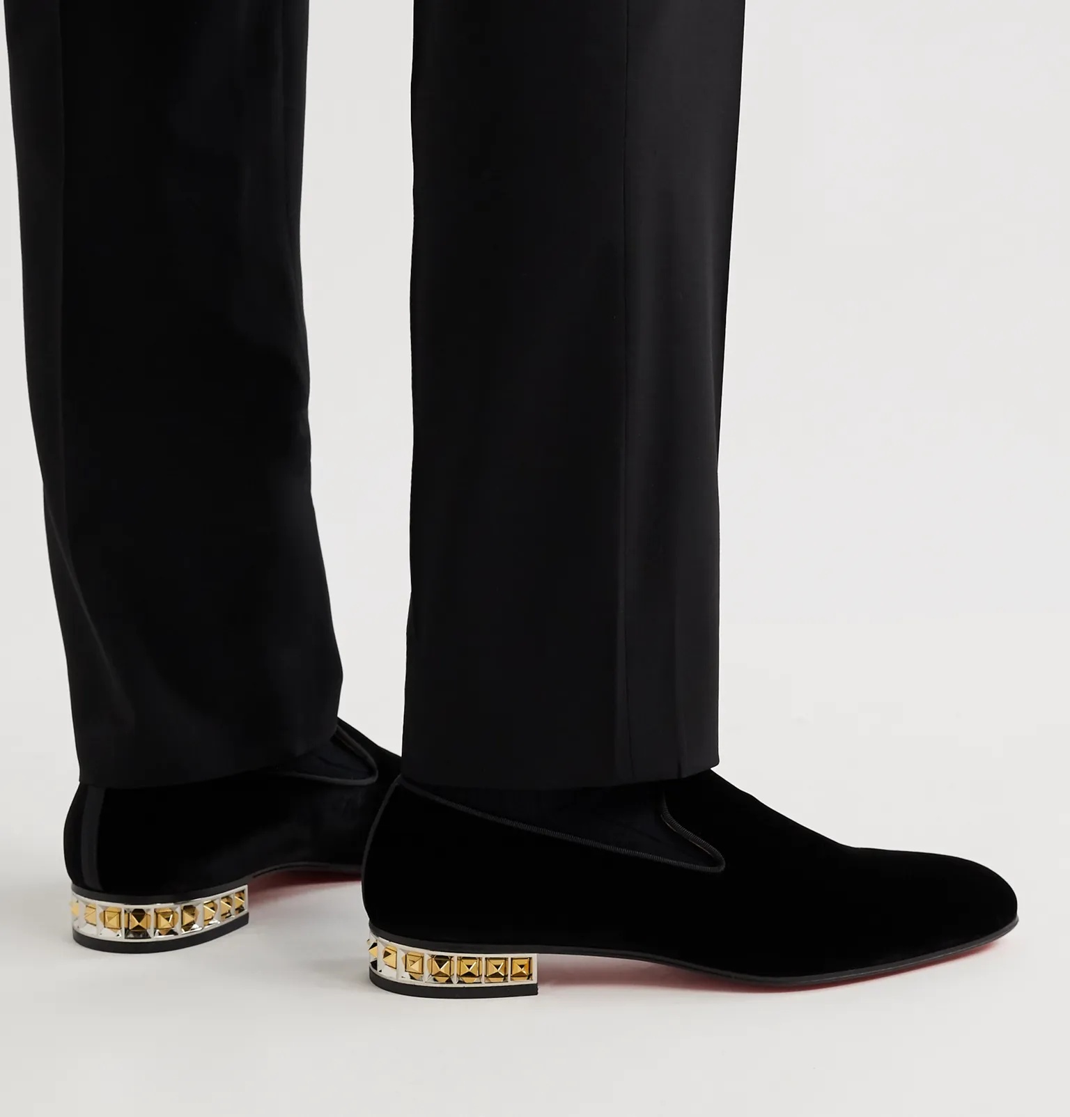 Marpyramide Spiked Velvet Loafers - 4