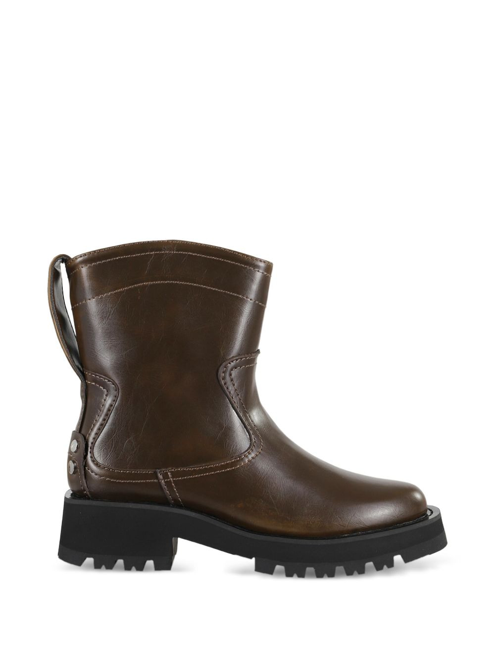 stitched leather boots - 3