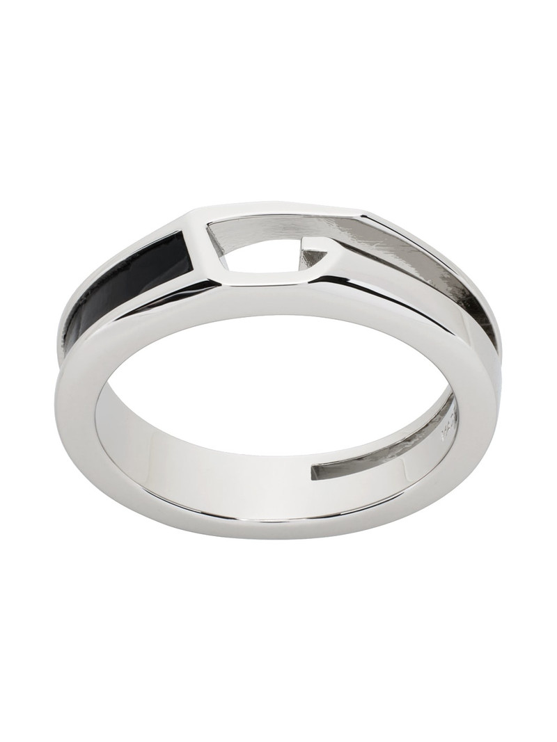 Silver & Black Giv Cut Ring 1
