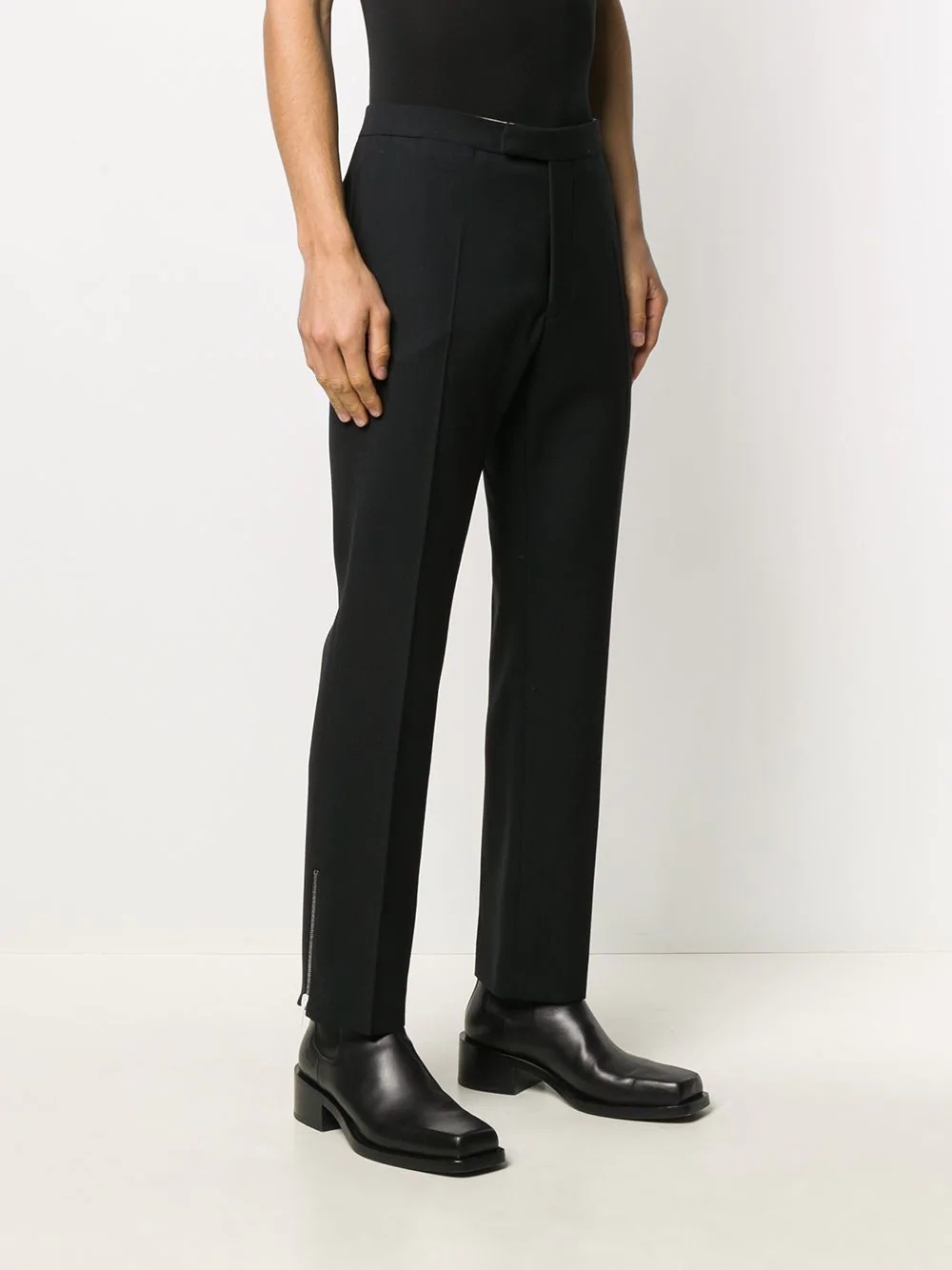 zip-detail tailored trousers - 3