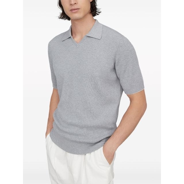 Ribbed-knit polo jumper - 2