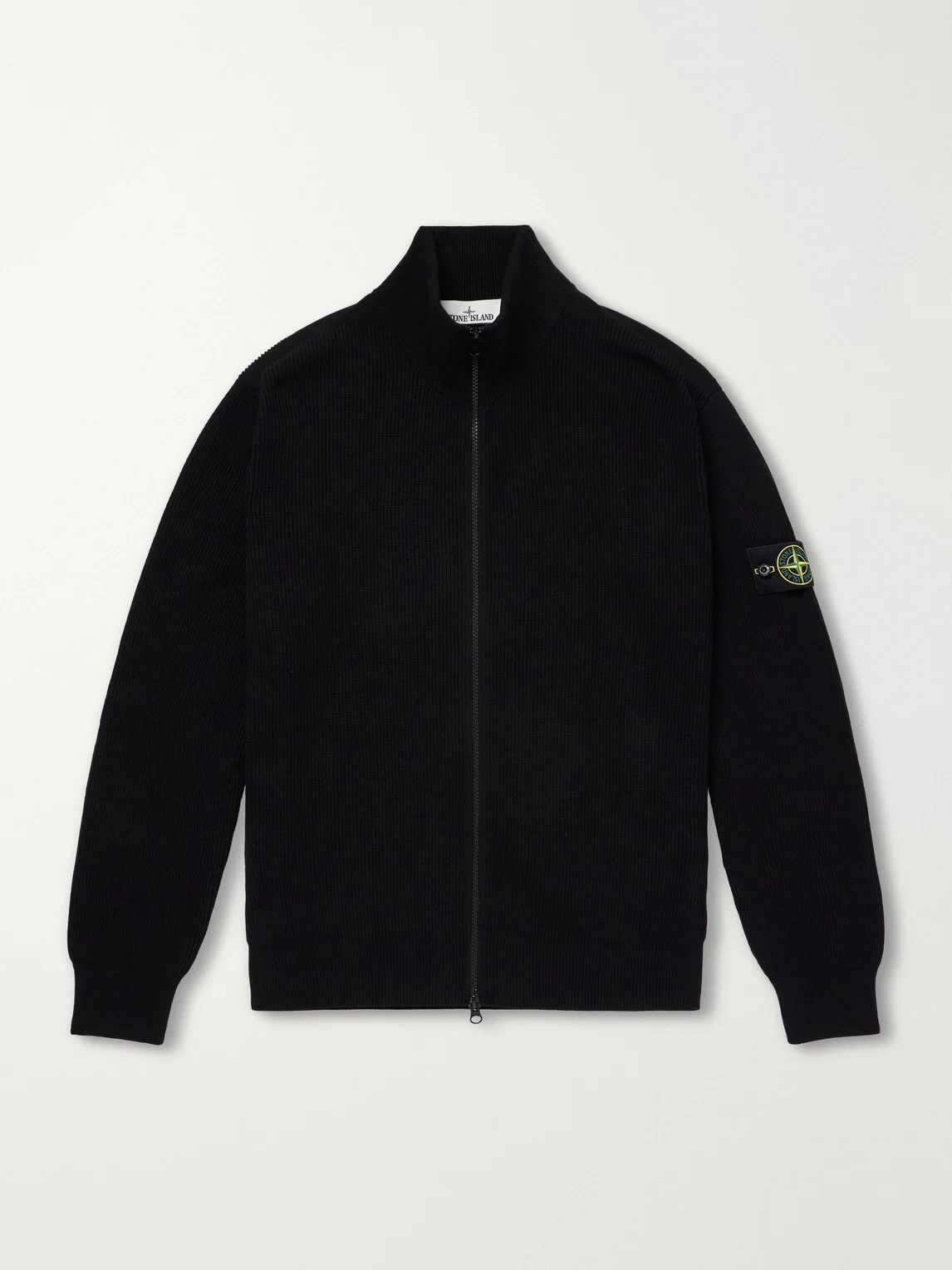 Ribbed Cotton Zip-Up Sweater - 1
