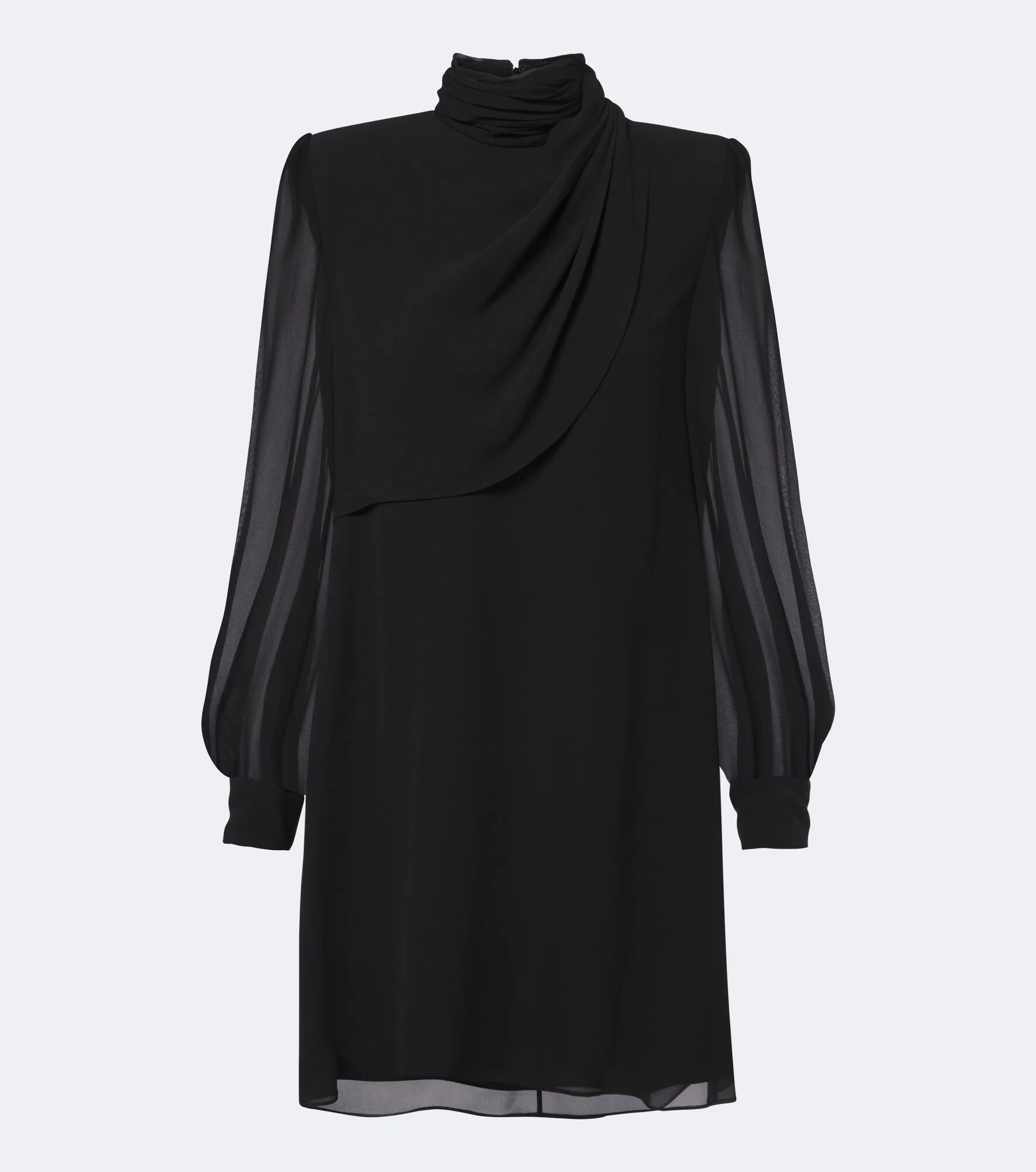 Draped silk georgette minidress - 1