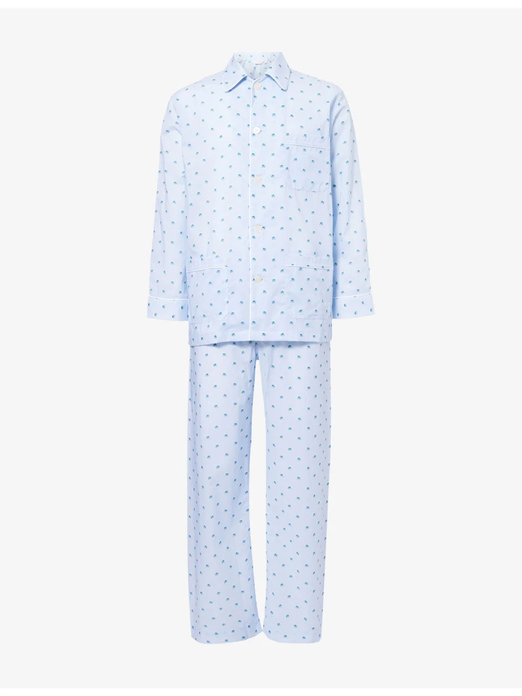 Ledbury Striped Elephant-Print Cotton Pyjamas - 1
