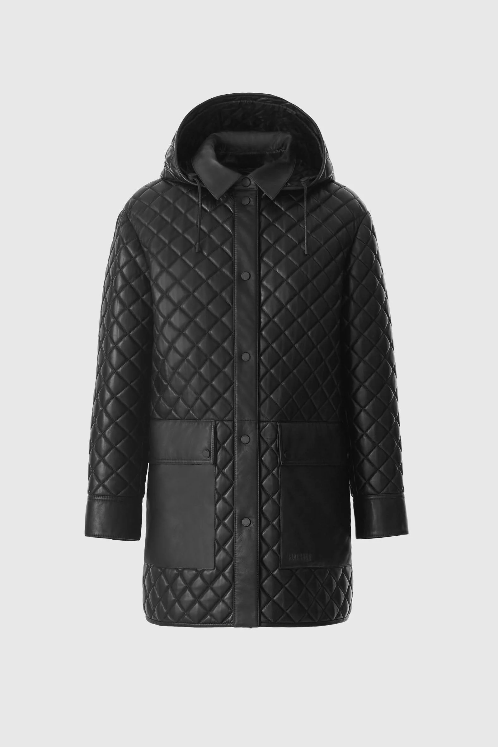 LITZY Quilted Leather Jacket with Hood - 1