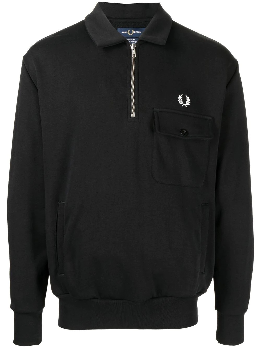 logo-embroidered quarter-zip sweatshirt - 1