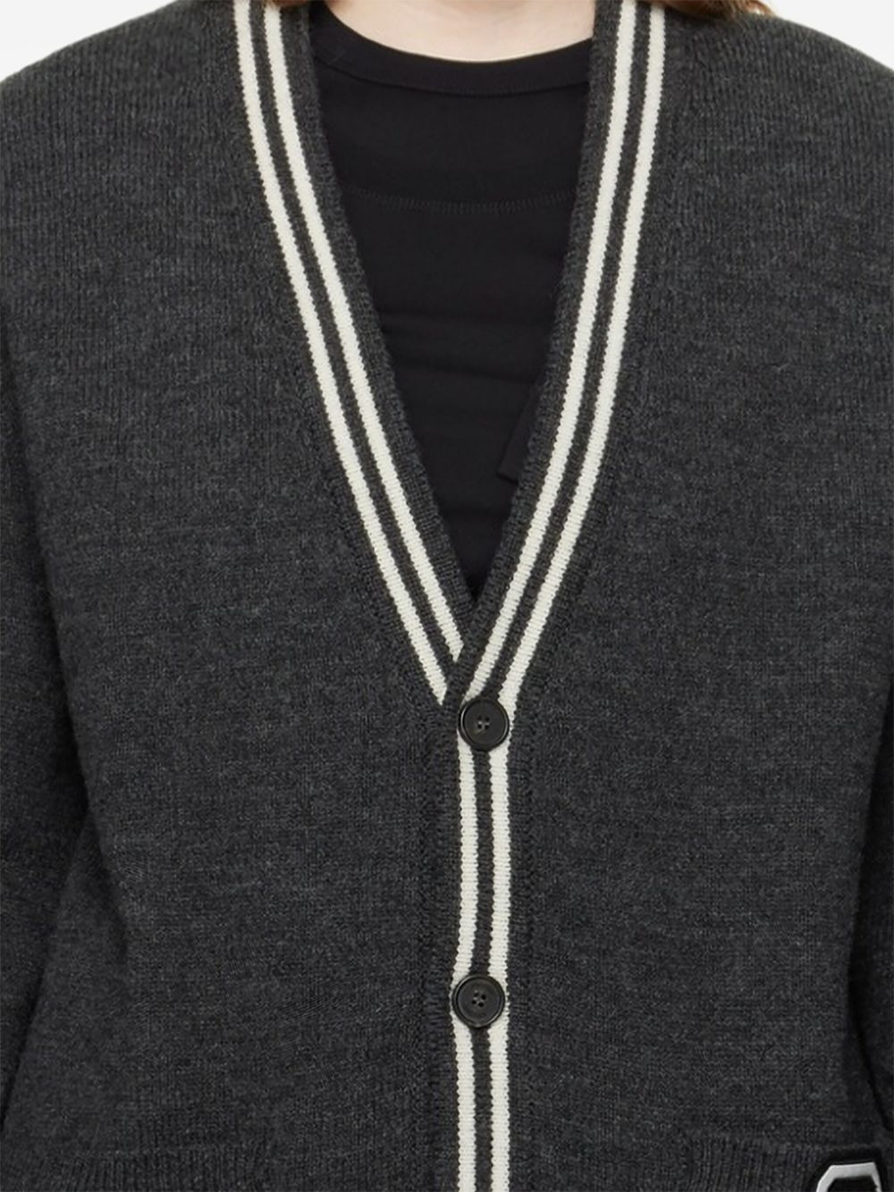 varsity-letter wool cardigan - 2