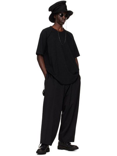 Yohji Yamamoto Black Drawstring Trousers outlook