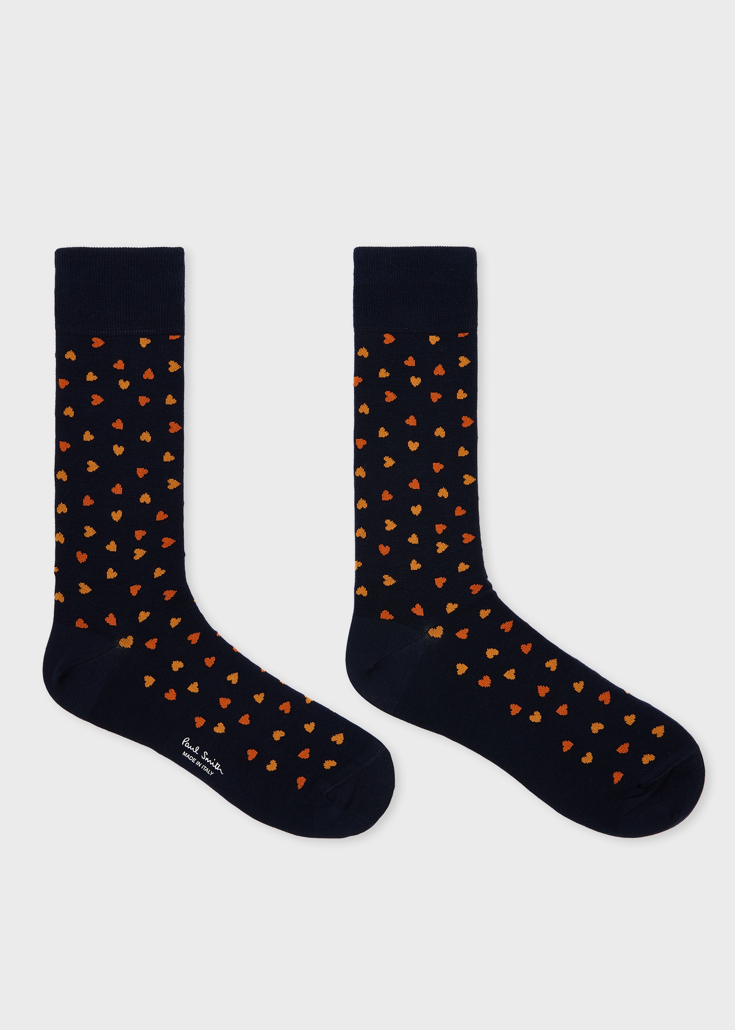 Navy Blue Cotton-Blend Heart Socks - 2