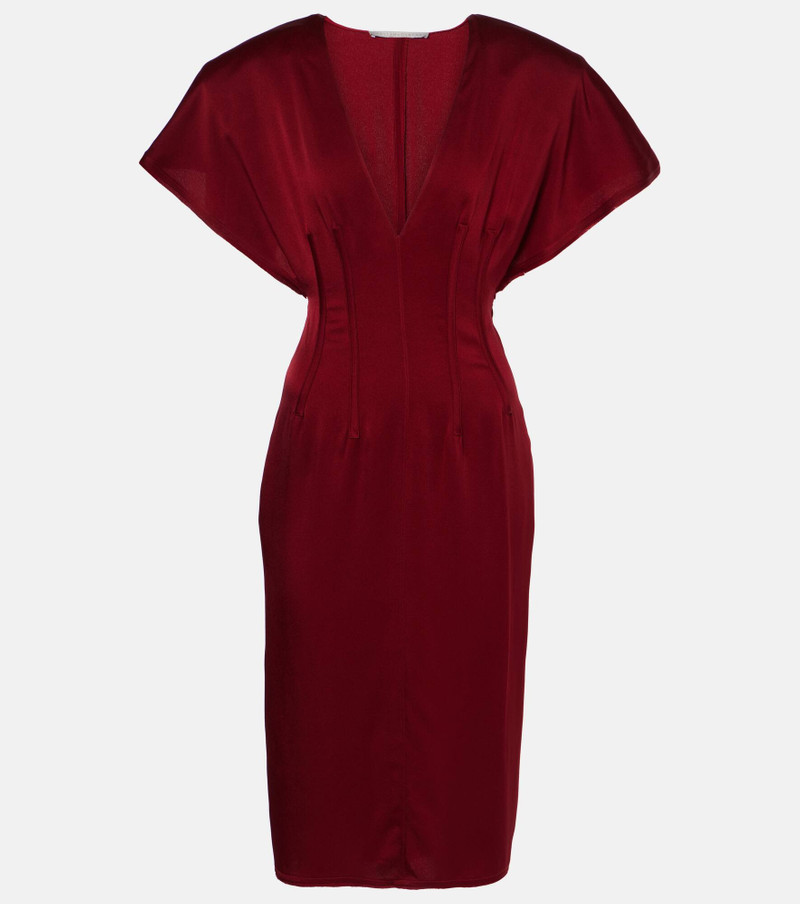 Draped satin midi dress - 1
