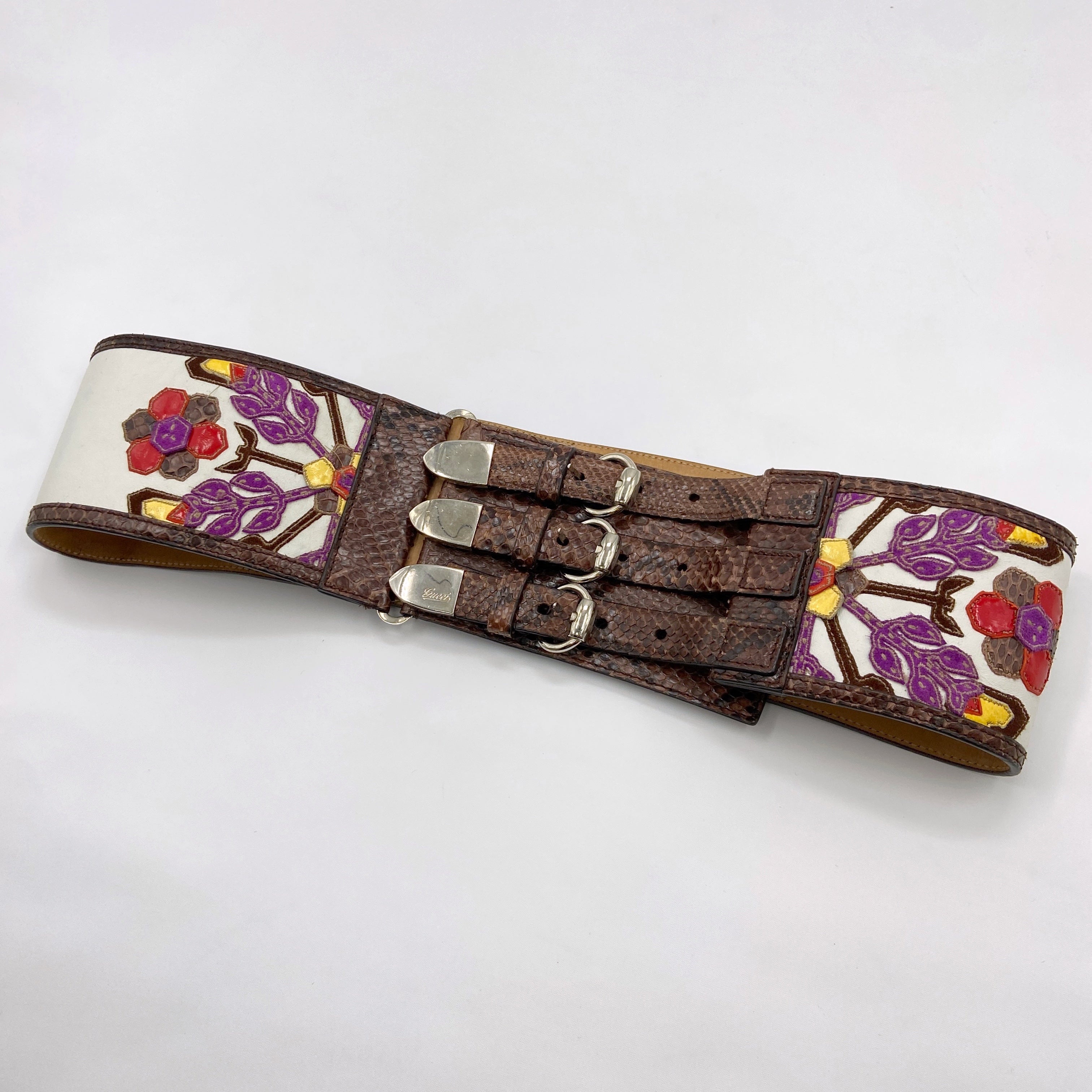 Gucci Spring 2007 Python Leather Triple Wide Belt - 8