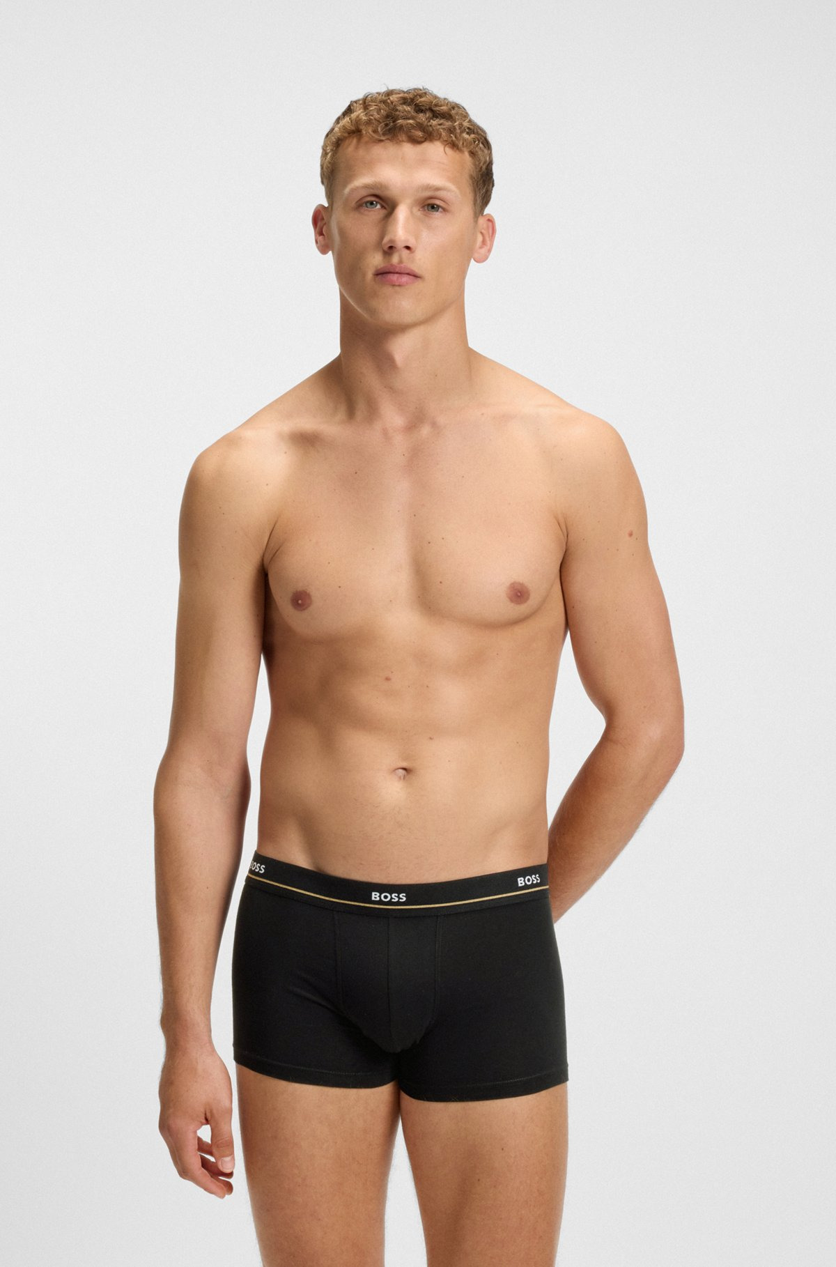 THREE-PACK OF STRETCH-COTTON TRUNKS WITH LOGO WAISTBANDS - 6