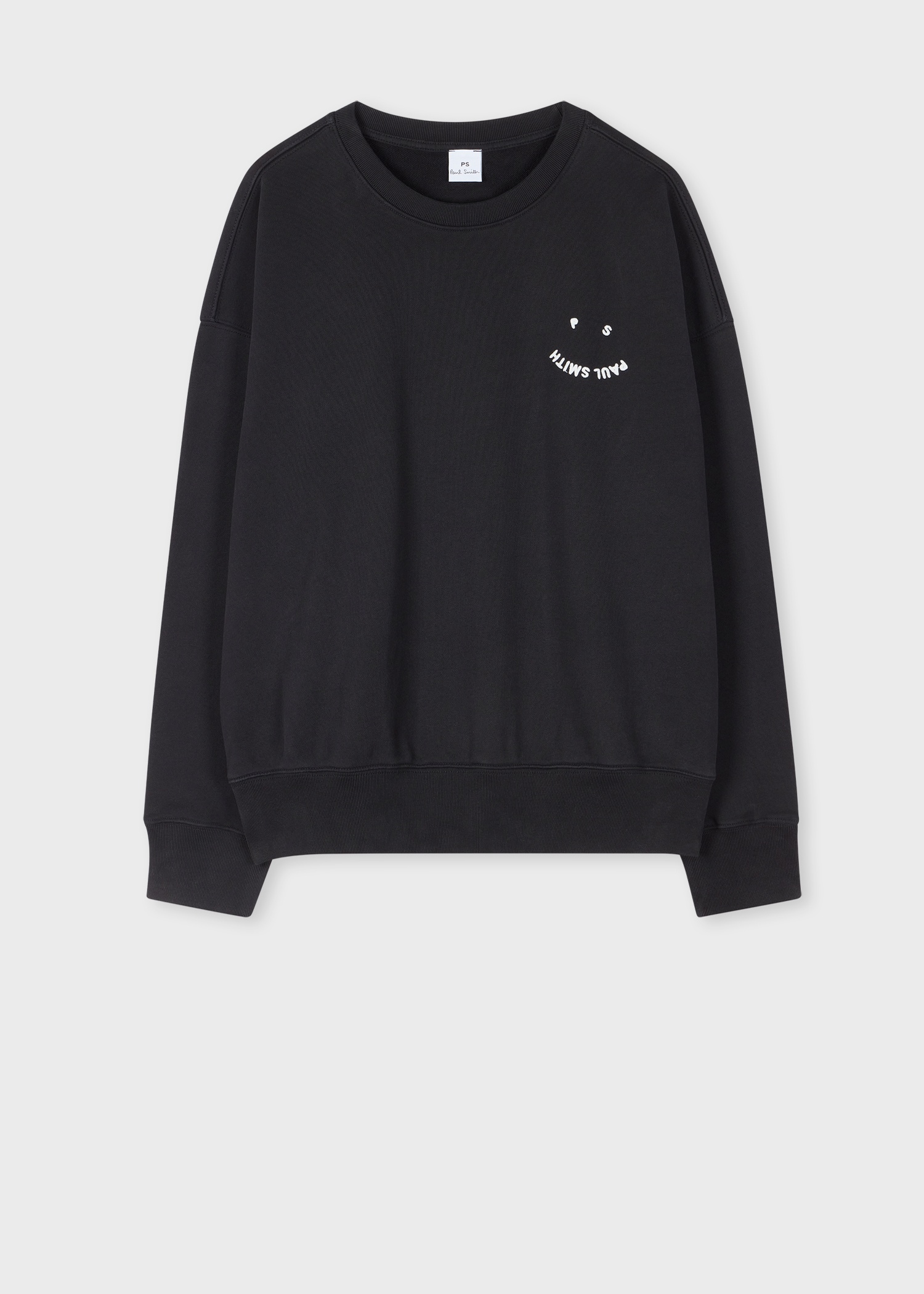Women's Black Cotton 'Happy' Sweatshirt - 1