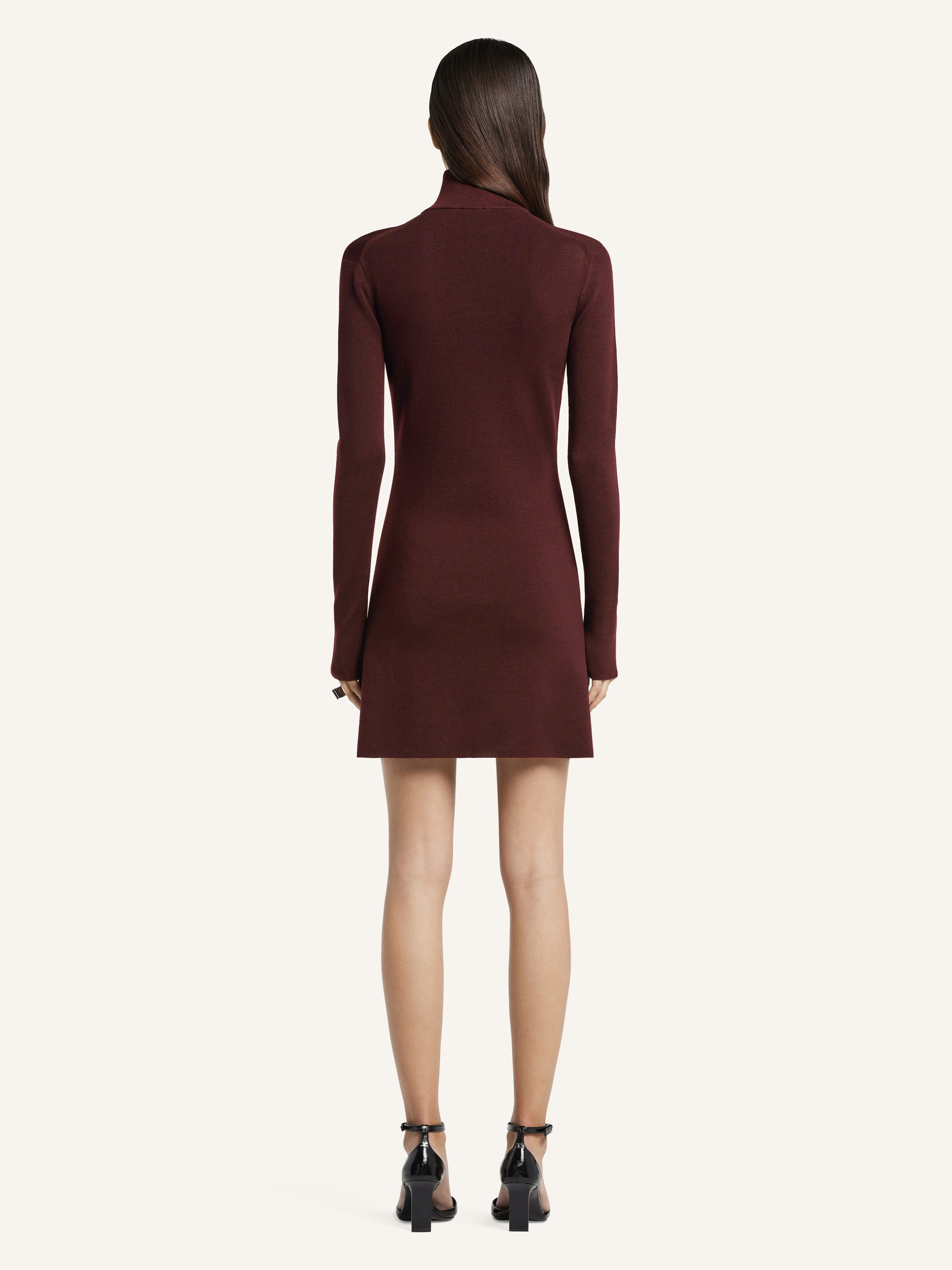 ZIPPED MOCKNECK DRESS - 4