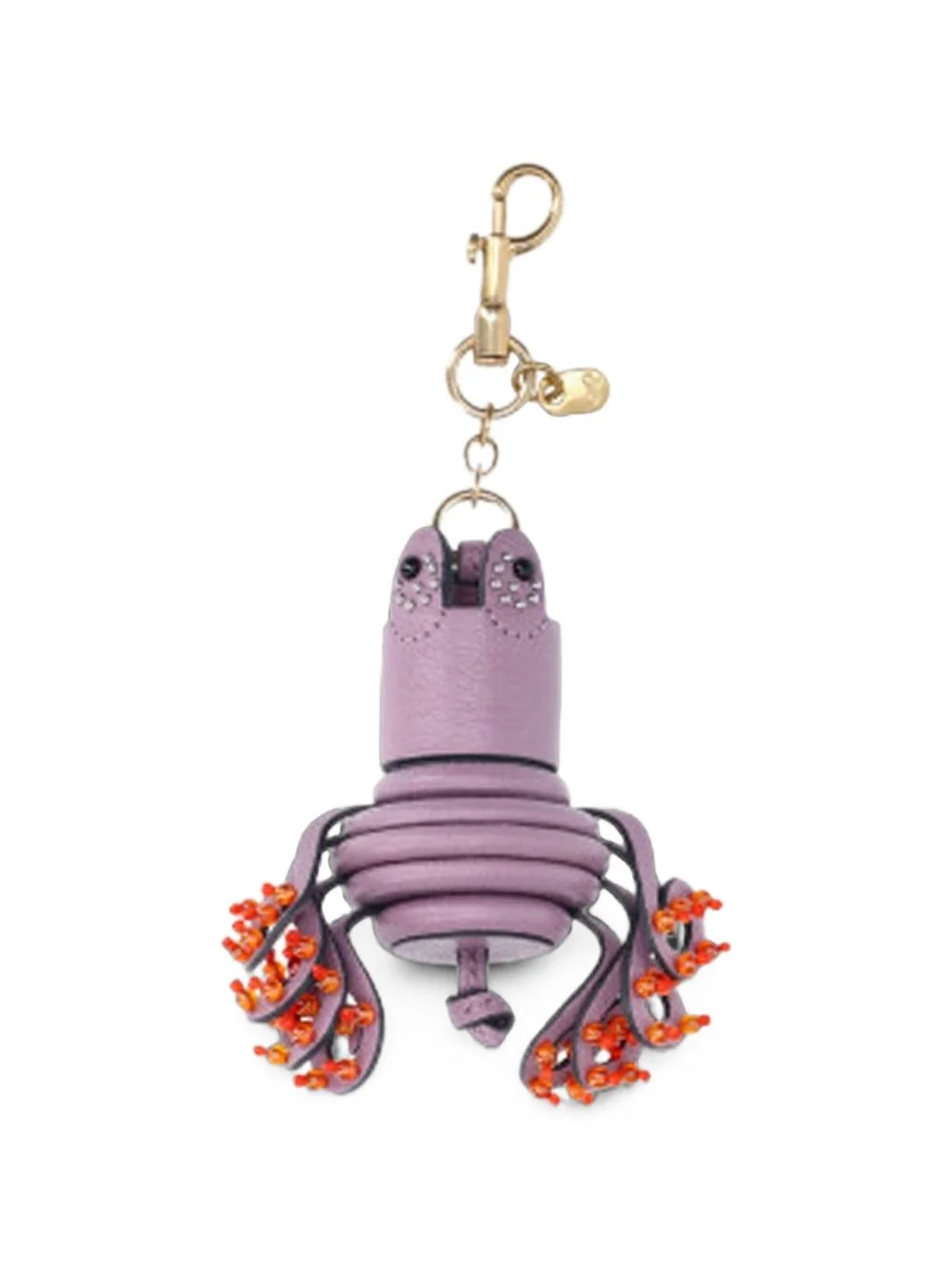 Octopus beaded leather keyring - 1