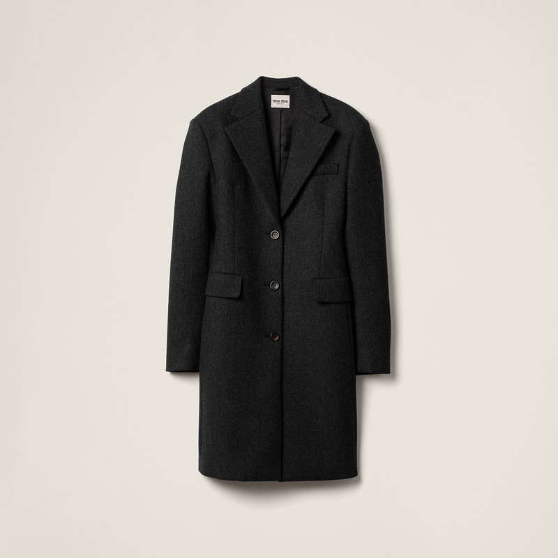 Single-breasted double wool coat - 1