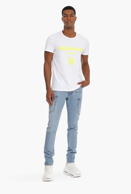 Light blue cotton tapered jeans - 2