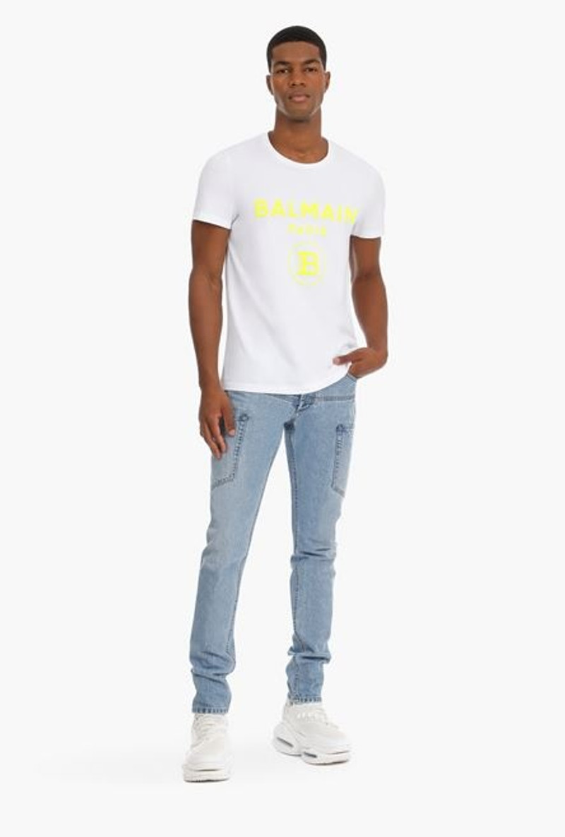 Balmain Light blue cotton tapered jeans outlook