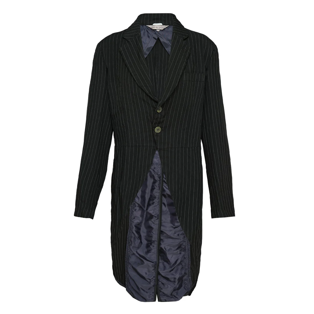 Polyester Chalk Stripe x Cotton Coat - 1